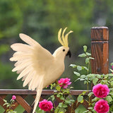 Maxbell Artificial Birds Feathered Parrot Figurine Bird Sculpture for Pathway Patio White