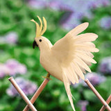 Maxbell Artificial Birds Feathered Parrot Figurine Bird Sculpture for Pathway Patio White
