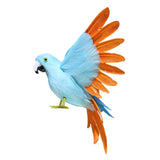 Maxbell Artificial Birds Feathered Parrot Figurine Bird Sculpture for Pathway Patio Blue
