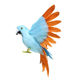 Maxbell Artificial Birds Feathered Parrot Figurine Bird Sculpture for Pathway Patio Blue