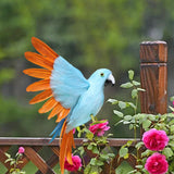 Maxbell Artificial Birds Feathered Parrot Figurine Bird Sculpture for Pathway Patio Blue