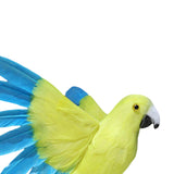 Maxbell Artificial Birds Feathered Parrot Figurine Bird Sculpture for Pathway Patio Yellow