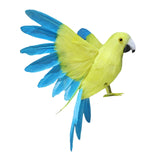 Maxbell Artificial Birds Feathered Parrot Figurine Bird Sculpture for Pathway Patio Yellow