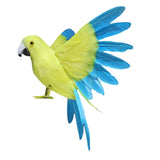 Maxbell Artificial Birds Feathered Parrot Figurine Bird Sculpture for Pathway Patio Yellow