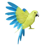 Maxbell Artificial Birds Feathered Parrot Figurine Bird Sculpture for Pathway Patio Yellow