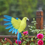 Maxbell Artificial Birds Feathered Parrot Figurine Bird Sculpture for Pathway Patio Yellow
