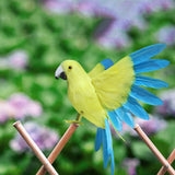 Maxbell Artificial Birds Feathered Parrot Figurine Bird Sculpture for Pathway Patio Yellow