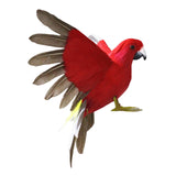 Maxbell Artificial Birds Feathered Parrot Figurine Bird Sculpture for Pathway Patio Red