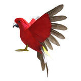 Maxbell Artificial Birds Feathered Parrot Figurine Bird Sculpture for Pathway Patio Red