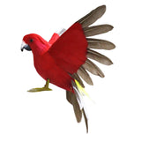 Maxbell Artificial Birds Feathered Parrot Figurine Bird Sculpture for Pathway Patio Red