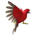 Maxbell Artificial Birds Feathered Parrot Figurine Bird Sculpture for Pathway Patio Red