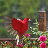 Maxbell Artificial Birds Feathered Parrot Figurine Bird Sculpture for Pathway Patio Red