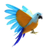Maxbell Artificial Birds Feathered Parrot Figurine Bird Sculpture for Pathway Patio Orange
