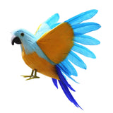 Maxbell Artificial Birds Feathered Parrot Figurine Bird Sculpture for Pathway Patio Orange