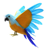 Maxbell Artificial Birds Feathered Parrot Figurine Bird Sculpture for Pathway Patio Orange