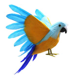 Maxbell Artificial Birds Feathered Parrot Figurine Bird Sculpture for Pathway Patio Orange
