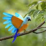 Maxbell Artificial Birds Feathered Parrot Figurine Bird Sculpture for Pathway Patio Orange