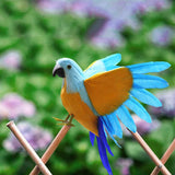 Maxbell Artificial Birds Feathered Parrot Figurine Bird Sculpture for Pathway Patio Orange