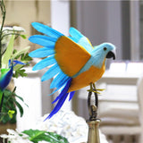 Maxbell Artificial Birds Feathered Parrot Figurine Bird Sculpture for Pathway Patio Orange