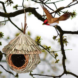 Maxbell Natural Birdhouse Roosting Hut Hanging Birds Cage Nest for Owls Lovebirds
