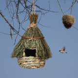 Maxbell Natural Birdhouse Roosting Hut Hanging Birds Cage Nest for Owls Lovebirds