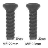 Maxbell 20x Portable Fixing Screw Left Hand Thread for Drill Chuck Shank Adapter M5x22mm