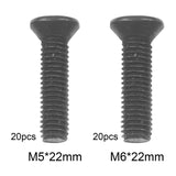 Maxbell 20x Portable Fixing Screw Left Hand Thread for Drill Chuck Shank Adapter M5x22mm