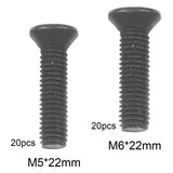 Maxbell 20x Portable Fixing Screw Left Hand Thread for Drill Chuck Shank Adapter M5x22mm