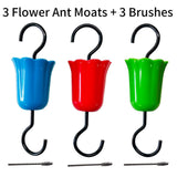 Maxbell 3 Pieces Feeder Hanging Hook with Cleaning Brush for Lawn Backyard Wildlife Multicolor