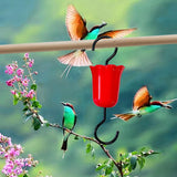 Maxbell 3 Pieces Feeder Hanging Hook with Cleaning Brush for Lawn Backyard Wildlife Multicolor