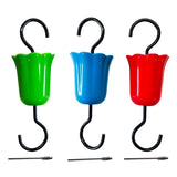 Maxbell 3 Pieces Feeder Hanging Hook with Cleaning Brush for Lawn Backyard Wildlife Multicolor