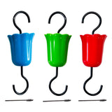 Maxbell 3 Pieces Feeder Hanging Hook with Cleaning Brush for Lawn Backyard Wildlife Multicolor