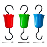 Maxbell 3 Pieces Feeder Hanging Hook with Cleaning Brush for Lawn Backyard Wildlife Multicolor
