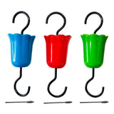 Maxbell 3 Pieces Feeder Hanging Hook with Cleaning Brush for Lawn Backyard Wildlife Multicolor