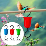 Maxbell 3 Pieces Feeder Hanging Hook with Cleaning Brush for Lawn Backyard Wildlife Multicolor