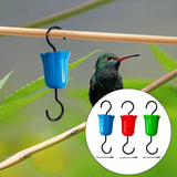 Maxbell 3 Pieces Feeder Hanging Hook with Cleaning Brush for Lawn Backyard Wildlife Multicolor