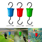 Maxbell 3 Pieces Feeder Hanging Hook with Cleaning Brush for Lawn Backyard Wildlife Multicolor