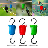 Maxbell 3 Pieces Feeder Hanging Hook with Cleaning Brush for Lawn Backyard Wildlife Multicolor