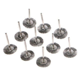 Maxbell 10Pcs 2.2cm Steel wire Brush Metal Derusting Brush Accessory