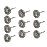Maxbell 10Pcs 2.2cm Steel wire Brush Metal Derusting Brush Accessory