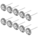 Maxbell 10Pcs 2.2cm Steel wire Brush Metal Derusting Brush Accessory