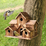Maxbell Wooden Birdhouses Hummingbird Nest Hanging for Courtyard Backyard Decor