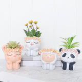 Maxbell Table Vase Flower Arrangement W/ Drainage Hole Pen Holder Bonsai for Home Sheep