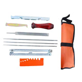 Maxbell 10 Pieces Professional Chainsaw File Kit with Tool Pouch Repair Tool