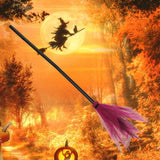 Maxbell Halloween Witch Broom witch Flying Felt for Party Halloween Decor Rose
