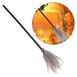 Maxbell Halloween Witch Broom witch Flying Felt for Party Halloween Decor Gray