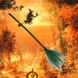 Maxbell Halloween Witch Broom witch Flying Felt for Party Halloween Decor Green
