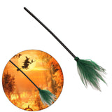 Maxbell Halloween Witch Broom witch Flying Felt for Party Halloween Decor Green