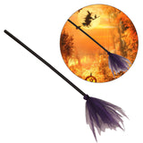 Maxbell Halloween Witch Broom witch Flying Felt for Party Halloween Decor Purple