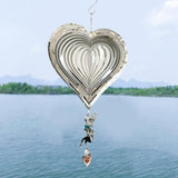 Maxbell Metal 3D Wind Sculpture Rotating Wind Chimes for Patio Ornaments 25cmx46cm